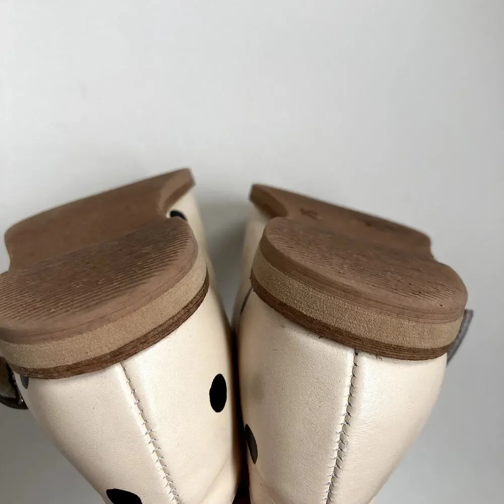 Mon Petit Shoes x Rylee Cru Polka Dot Mary Janes - Cream Black - 10